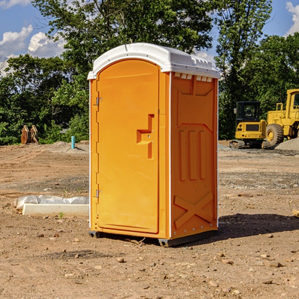 how often are the portable restrooms cleaned and serviced during a rental period in Lopez